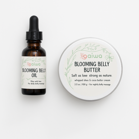 Pregnancy Belly Care Bundle | Blooming Belly Oil & Butter – Natural Prenatal Skincare Ritual