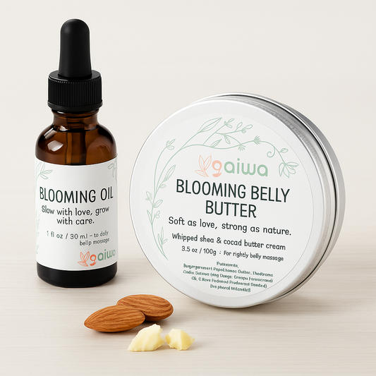 Pregnancy Belly Care Bundle | Blooming Belly Oil & Butter – Natural Prenatal Skincare Ritual