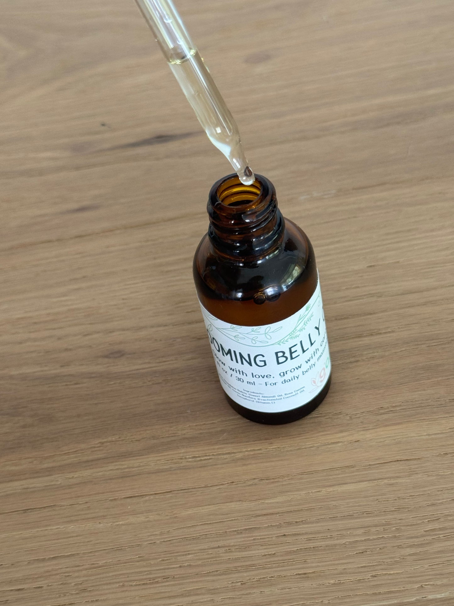 Blooming Belly Oil | Natural Pregnancy Body Oil – Hydrating Blend with Almond & Rosehip